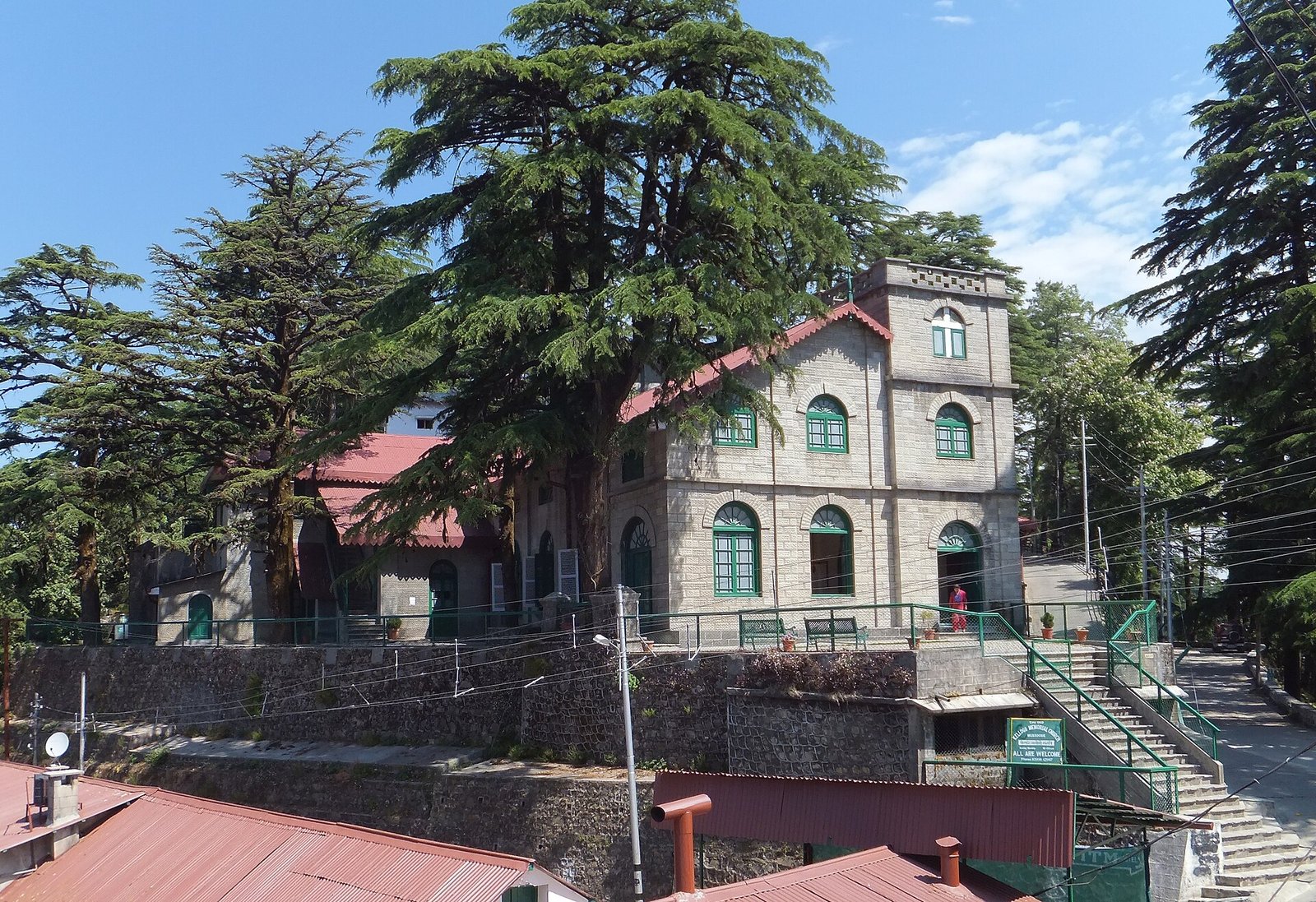 Kellogg Memorial Church in Landour during a self-drive car rental in Mussoorie October day trip