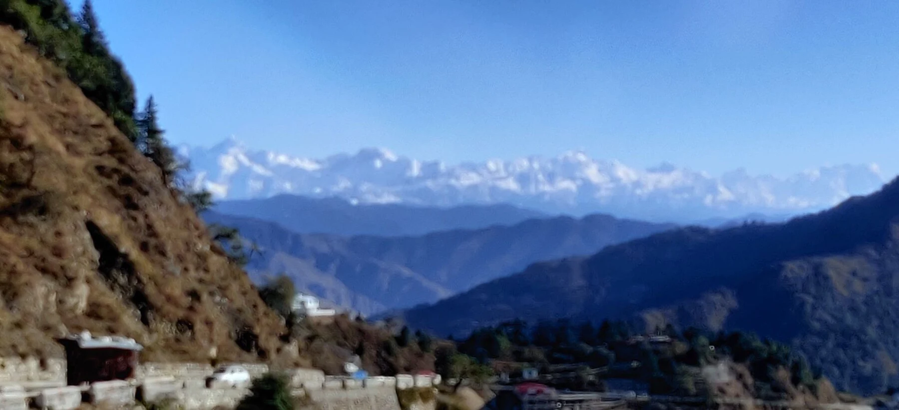 Himalayan view from the Mussoorie-Dhanaulti road