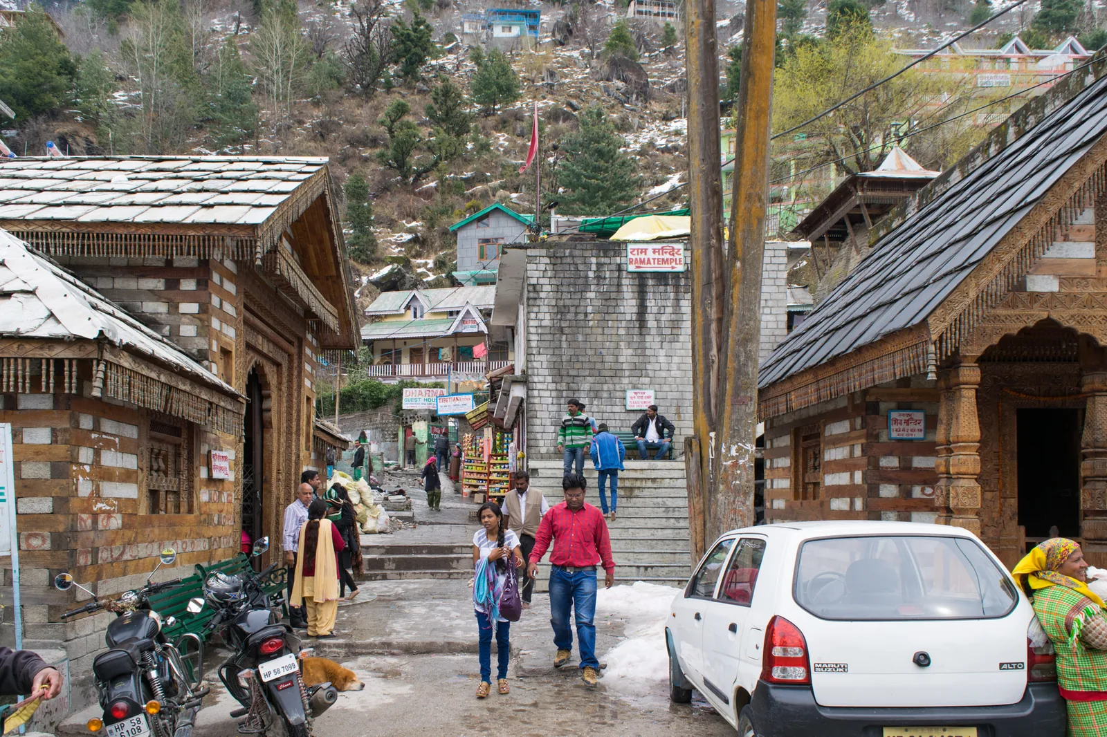 Vashisht temple courtyard near Manali, Himachal Pradesh