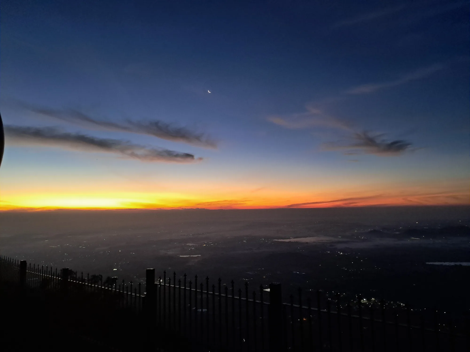 Sunrise view from the top of Nandi Hills near Bangalore