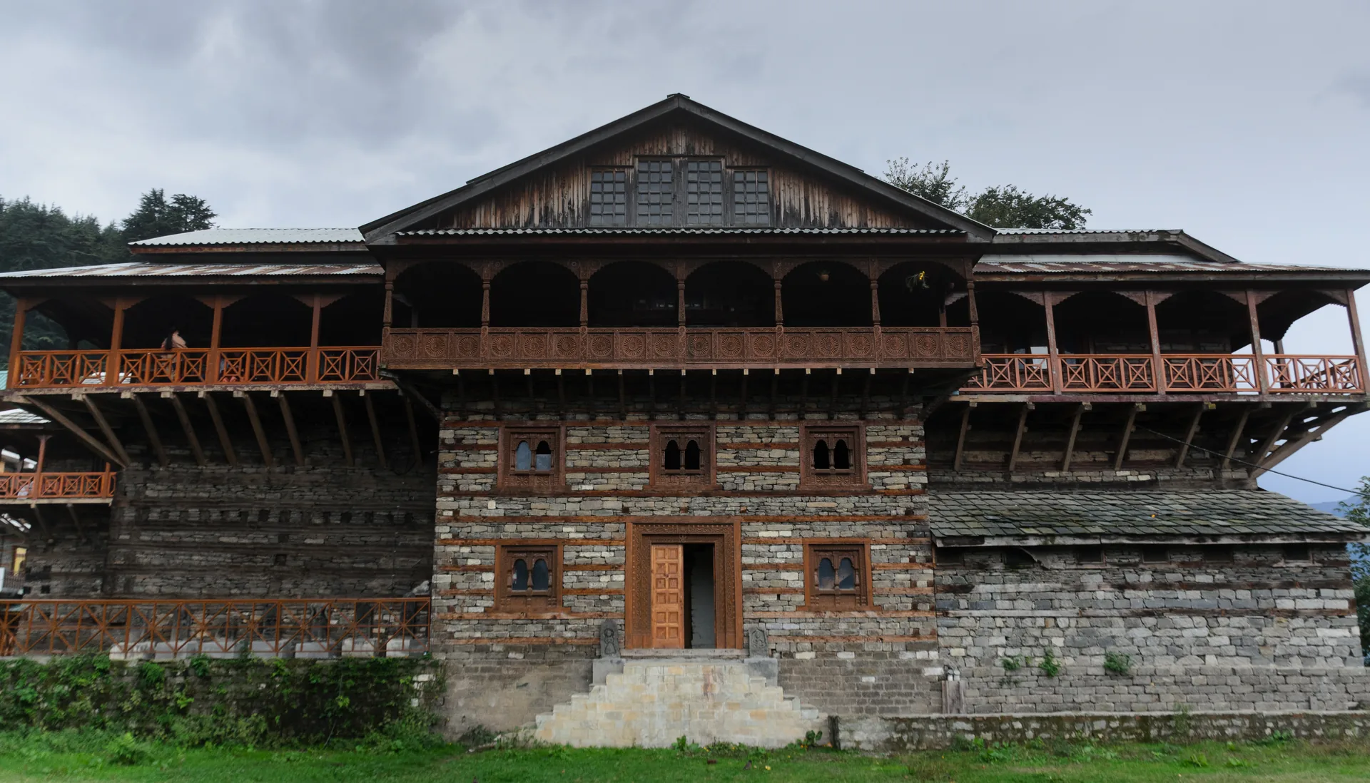 Naggar Castle overlooking the Kullu Valley and Beas river basin