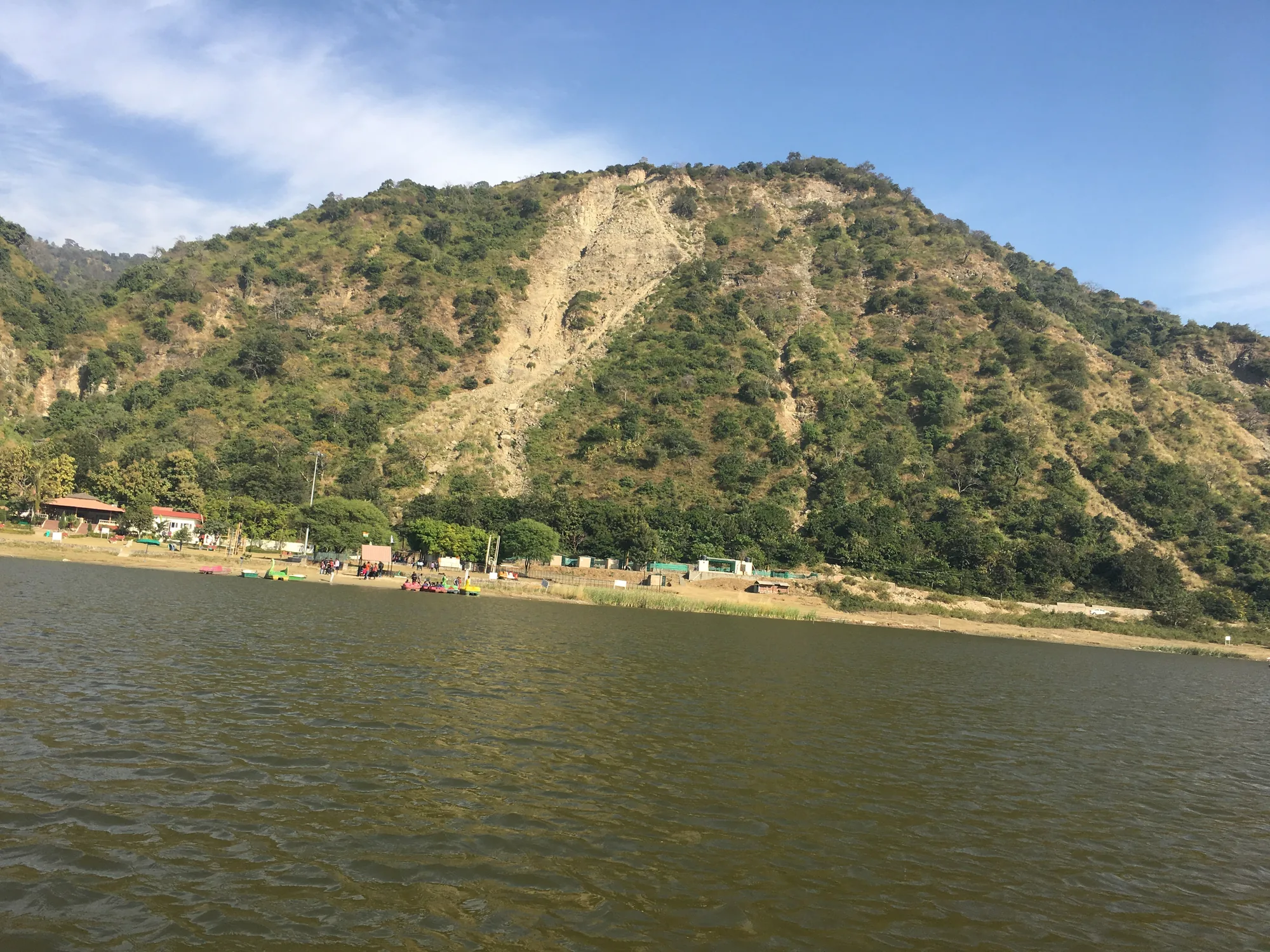 Tikkar Taal lake and hills at Morni, Haryana
