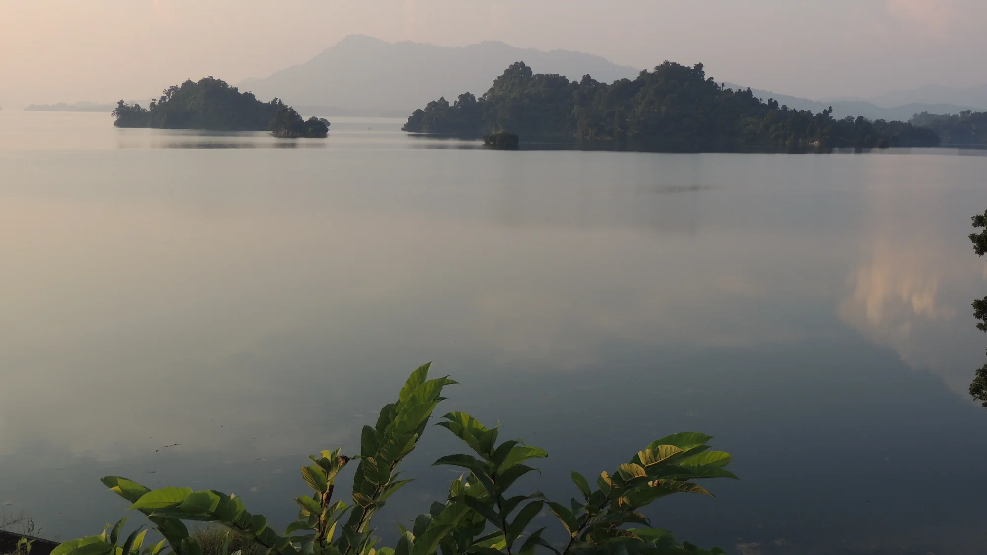 Picturesque Ramganga reservoir in Corbett Tiger Reserve country — landscape beyond the authorised gypsy safari tracks