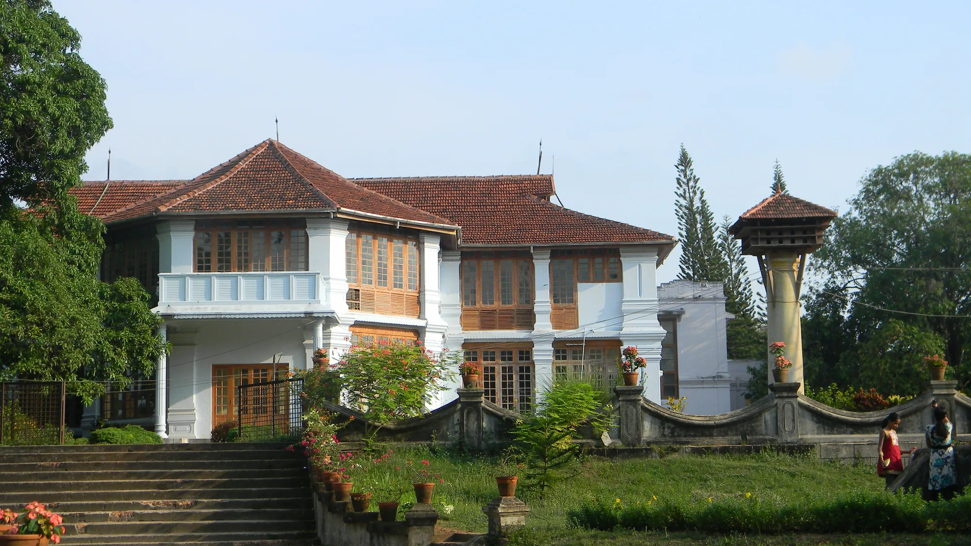 Historic Hill Palace building and lawns at Tripunithura, reachable with bike rental in Cochin