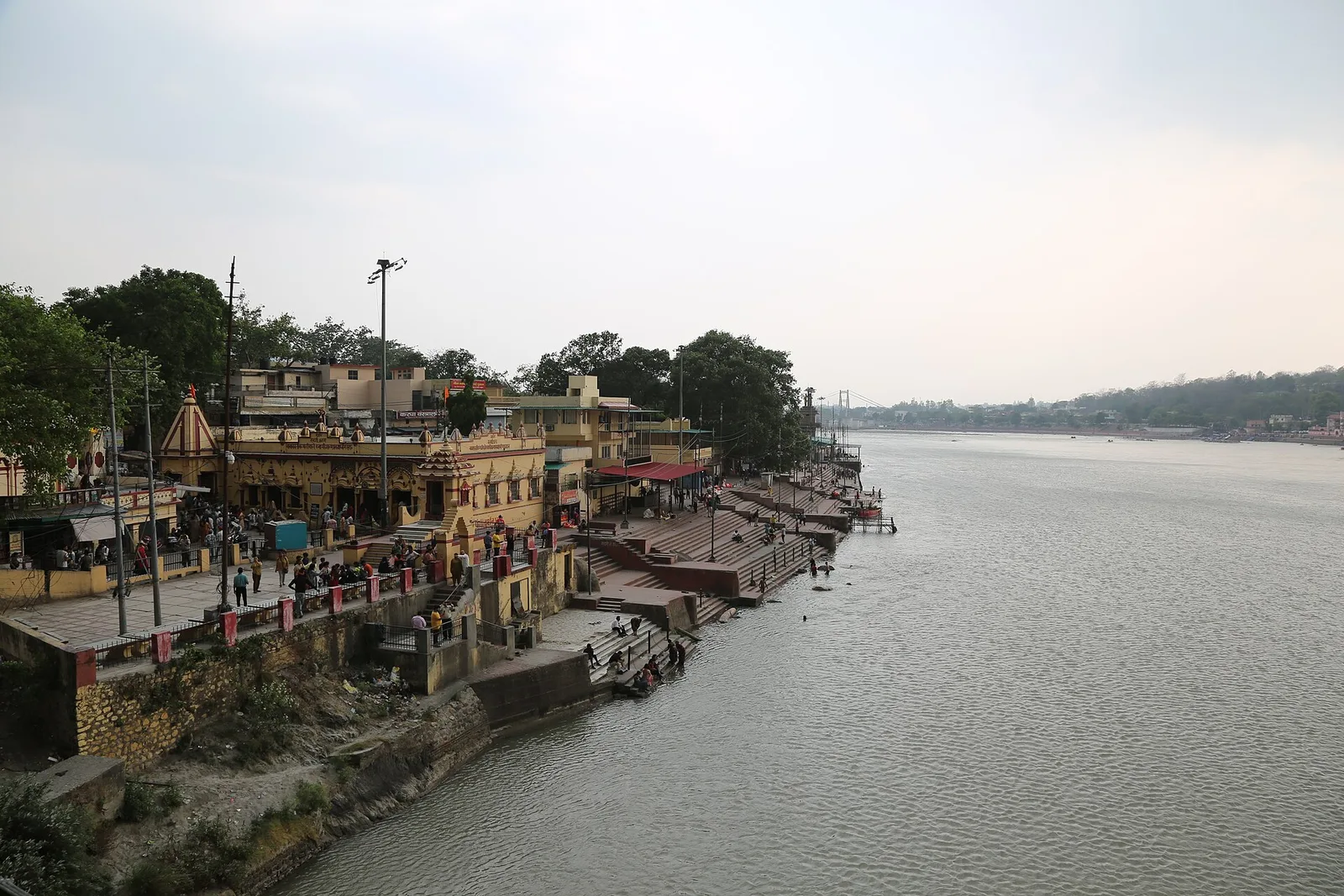 Ram Jhula suspension bridge over the Ganga in Rishikesh