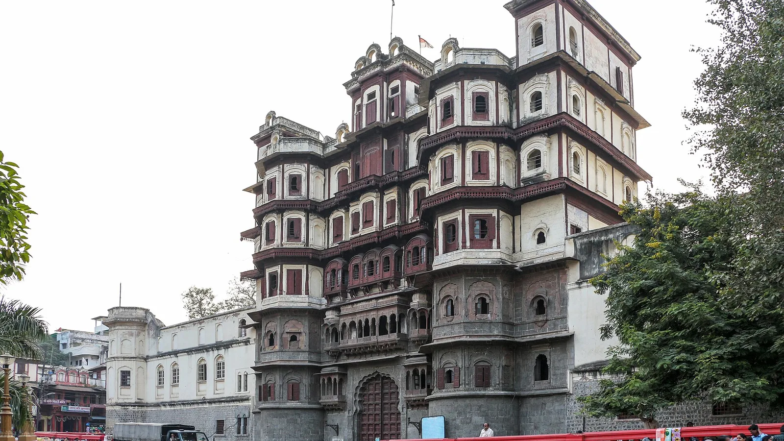 The multi-storey gateway of Rajwada palace in Indore